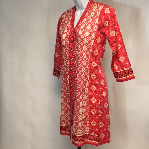 Satrangi Bonanza Women’s Tunic Pink Printed Top - Picture 3 of 12